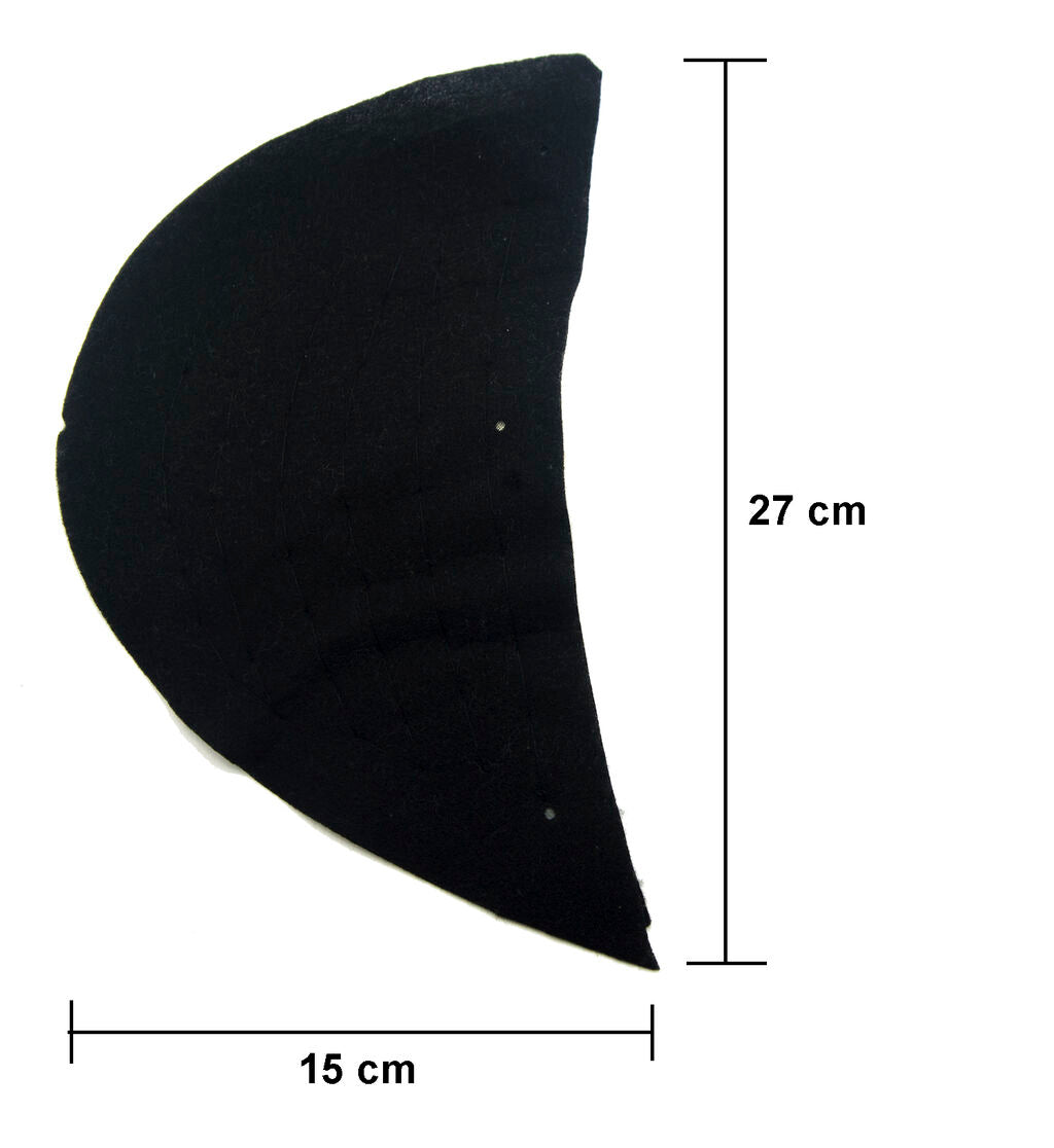Close-up of the shoulder pads showing the felt texture.