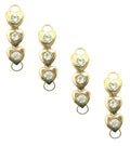 Gold tone three hearts embellishment with white crystals