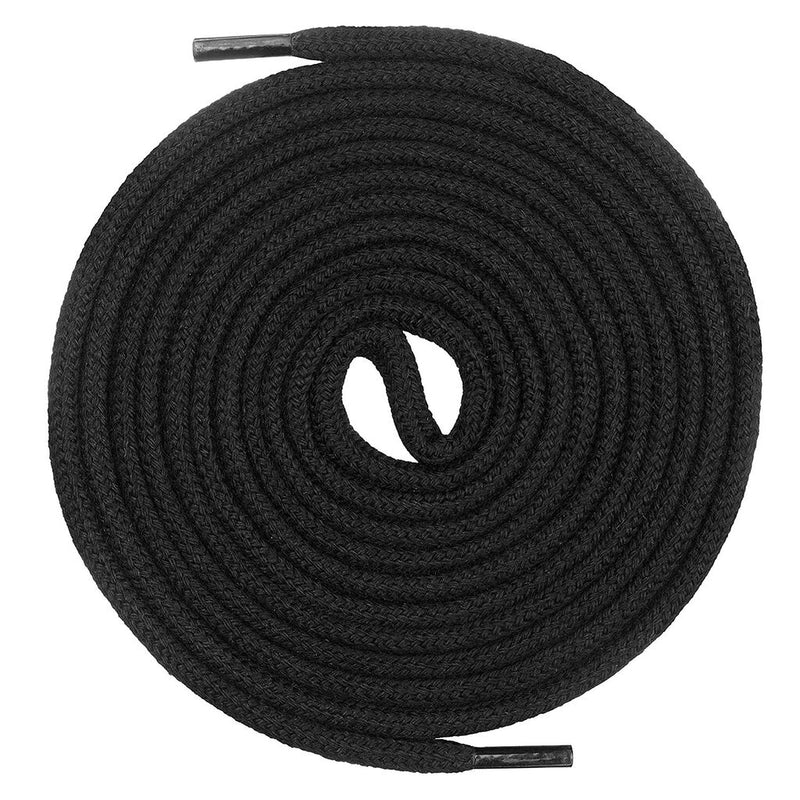 Two pairs of 4mm black nylon shoe and boot laces, 118 cm long.