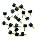 Black U shape heel tips for ladies' shoes in a pack of 10 pairs.