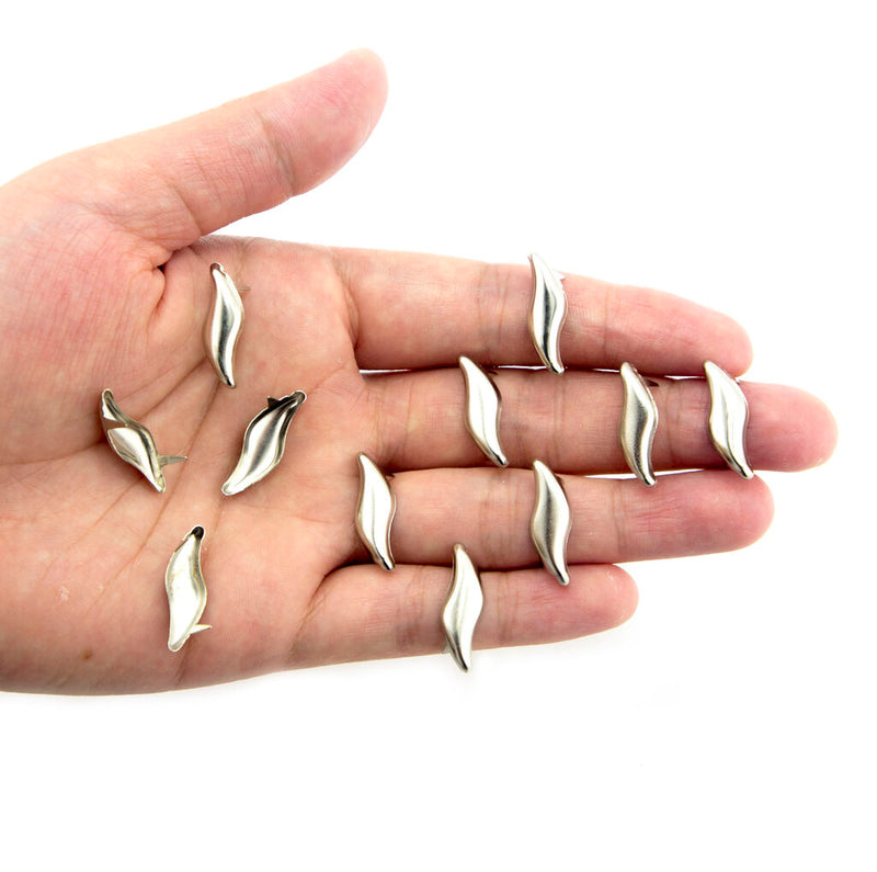 Pack of 50 silver thunder shape metal studs for crafting