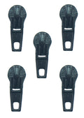 Set of 5 No.3 small automatic zip pull sliders in black for nylon zips