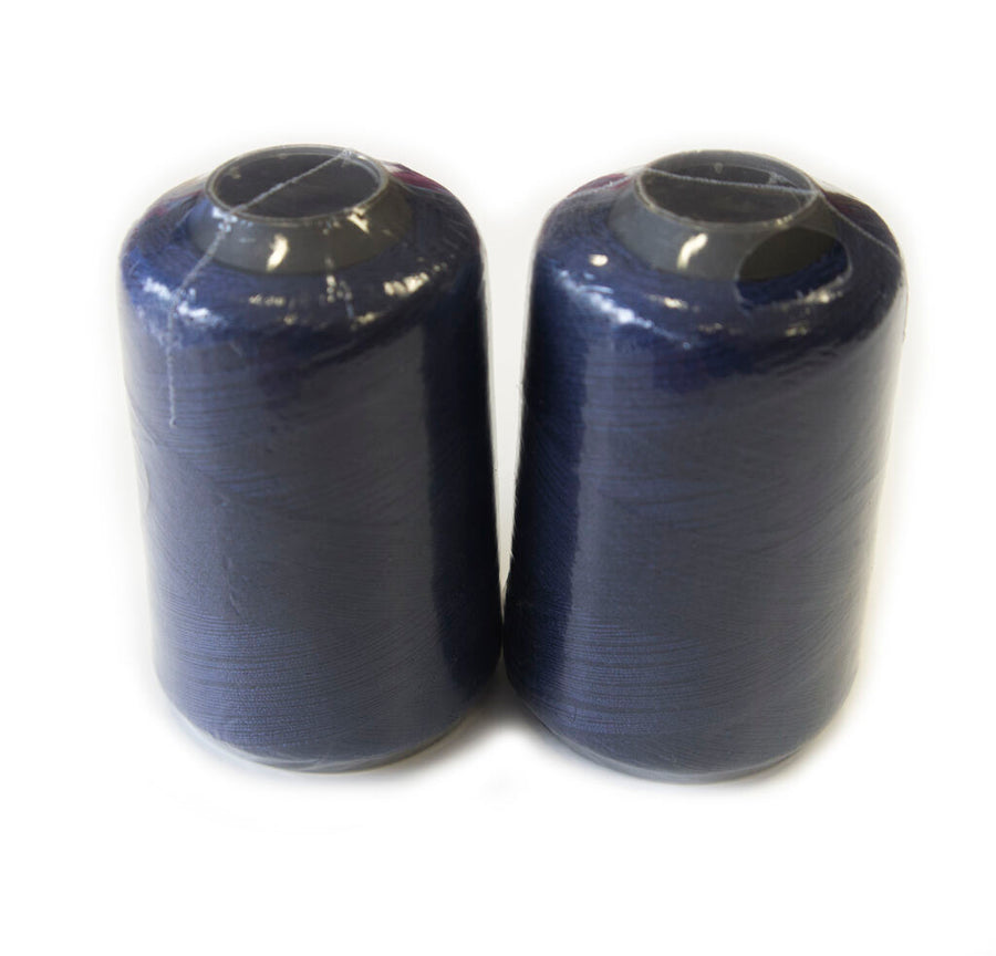 2 Spools of Mauve Blue Polyester Sewing Machine Thread - 800 Metres
