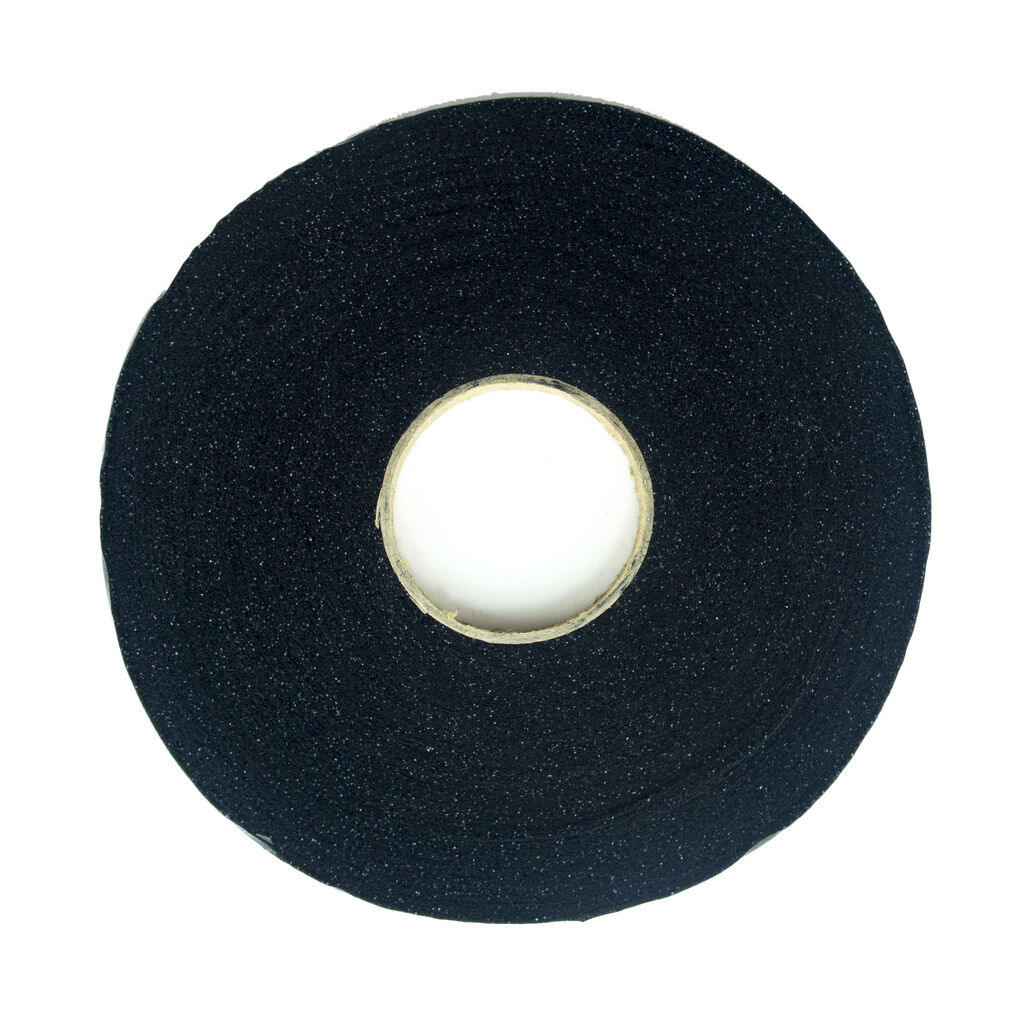 Two rolls of stretchy black single-sided fusible bias tape.