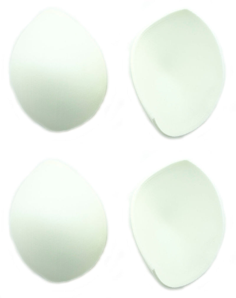 Two pairs of XL sew in white bra pads displayed together.