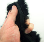 Black Rabbit Fur Piping Trim for Garment Edging, Coats, Hoods, Cushions & Soft Furnishings 4cmW - Per Metre