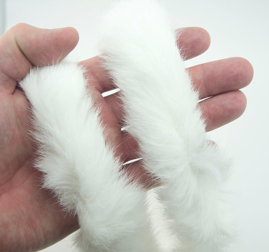 White Rabbit Fur Piping Trim for Garment Edging, Coats, Hoods, Cushions & Soft Furnishings 4cmW - Per Metre