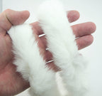 White Rabbit Fur Piping Trim for Garment Edging, Coats, Hoods, Cushions & Soft Furnishings 4cmW - Per Metre