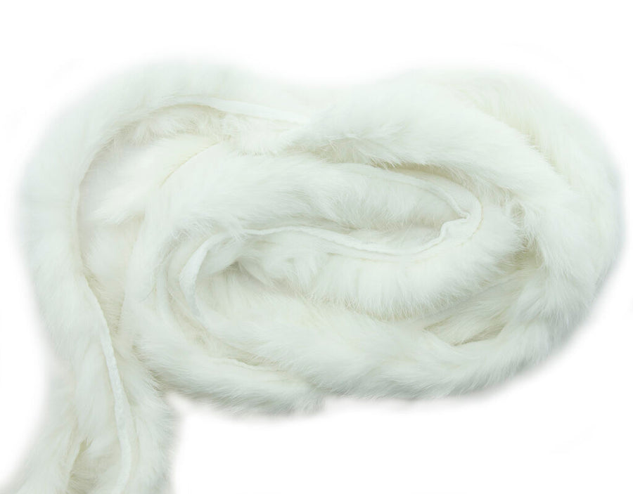 White Rabbit Fur Piping Trim for Garment Edging, Coats, Hoods, Cushions & Soft Furnishings 4cmW - Per Metre