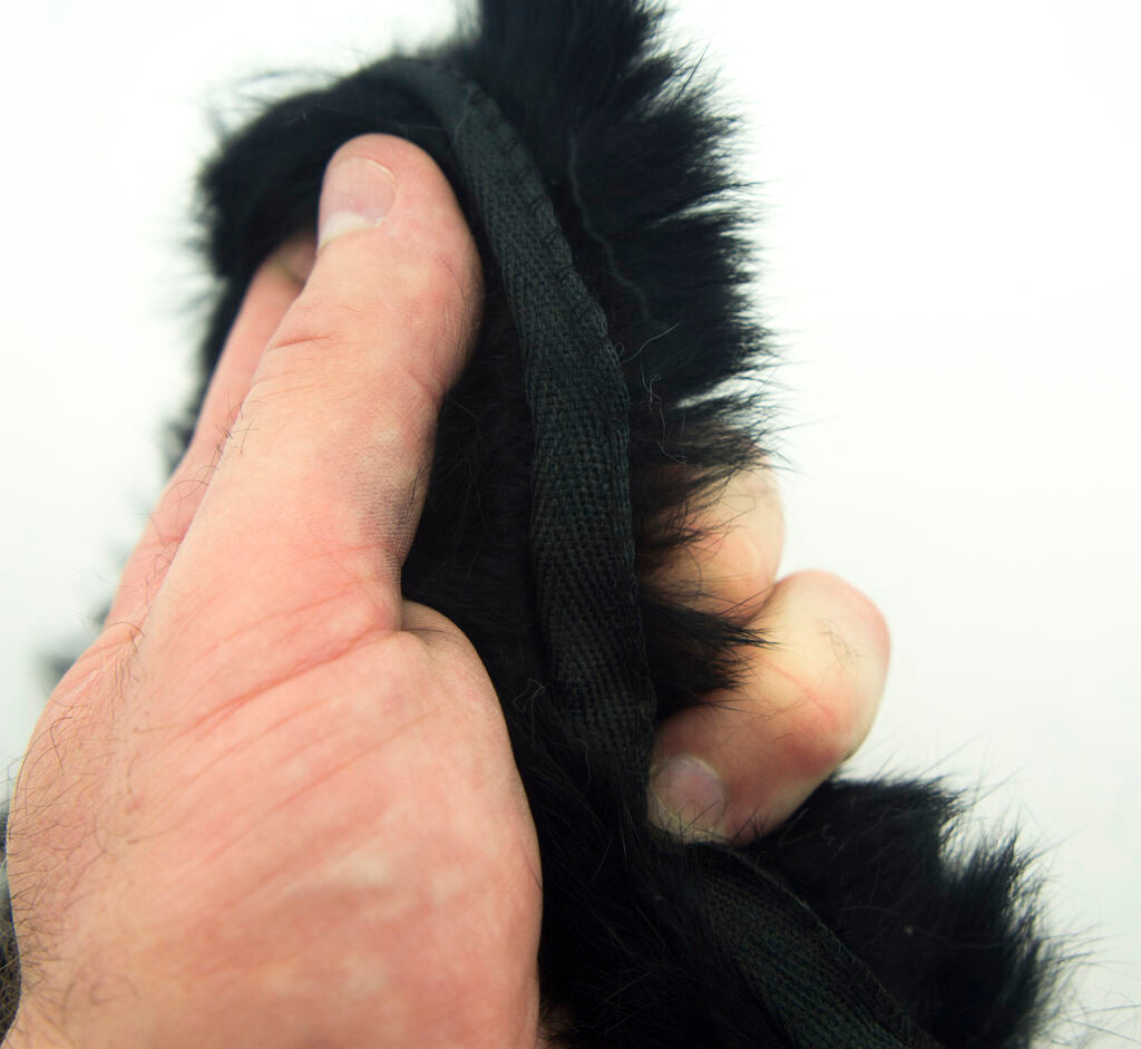 Thin Black Mink Fur Piping Trim for Garment Edging, Coats, Hoods, Cushions & Soft Furnishings 2cmW - Per Metre