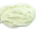 Close-up of white rabbit fur piping trim showing texture