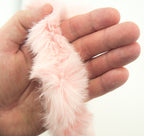 Baby Pink Piping Rabbit Fur Trim for Garment Edging, Coats, Hoods, Cushions & Soft Furnishings 4cmW - Per Metre