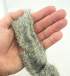 Pepper Grey Rabbit Fur Piping Trim for Garment Edging 4cmW - Per Metre
