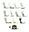 Pack of 11 industrial sewing machine feet displayed together
