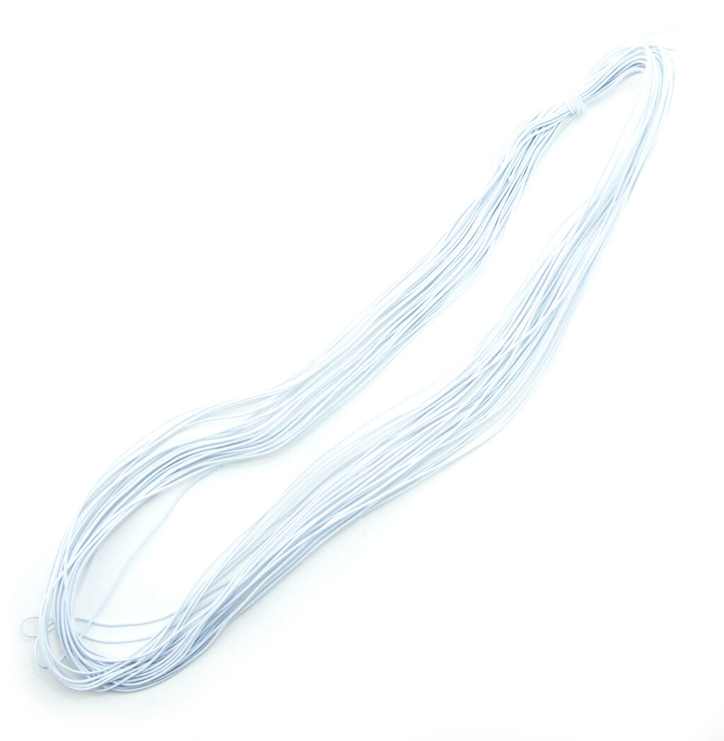 White 1 mm shirring elastic on a spool