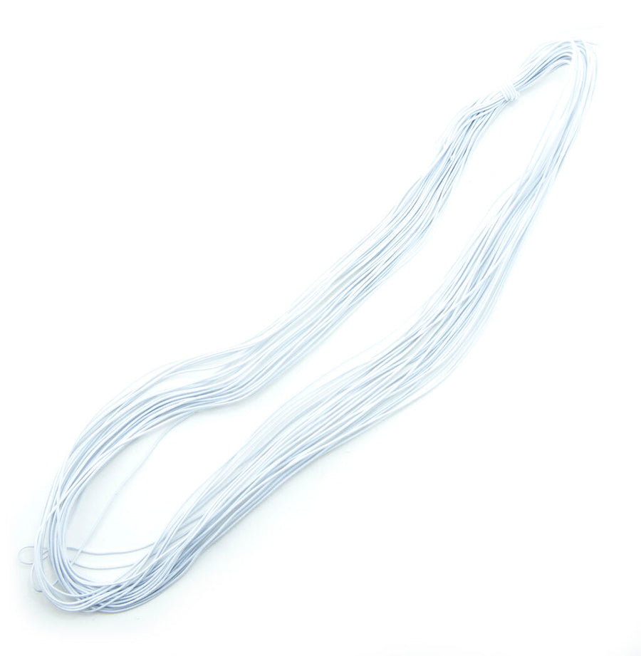 White 1 mm Shirring Elastic for Garments, Soft Furnishings and Accessories - Approx 8 Meters