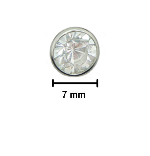 Pack of 50 Crystal "A" Stone Studs in Silver Tone Metal Setting - 8 mm Diameter (Fronts 27g, Backs 5g)