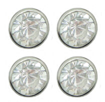 Close-up of a 5 mm crystal stone stud.