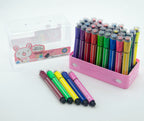 Close-up of a colourful felt tip pen with a cute stamp tip