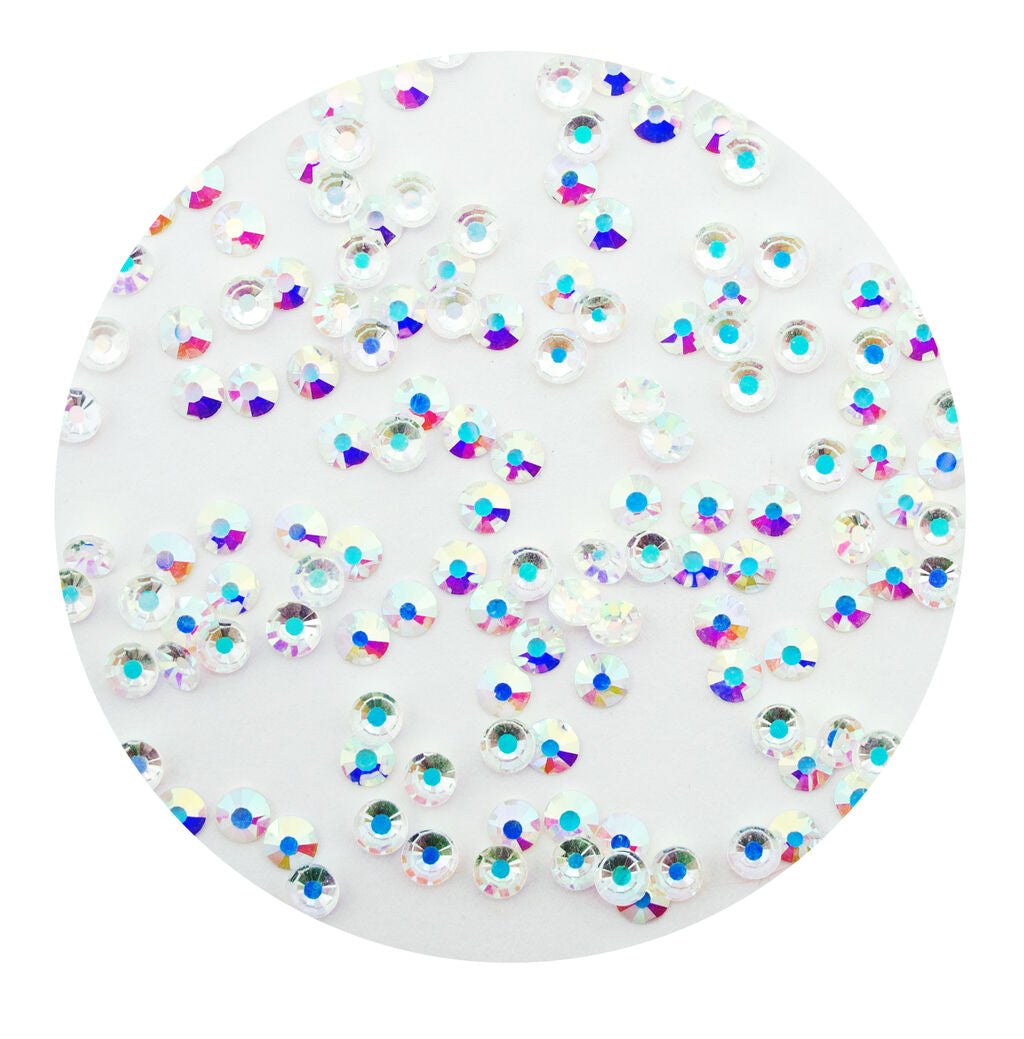 Pack of 1440 Crystal AB hot fix iron-on diamante rhinestones
