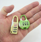 Set of 2 Little Danchoo 3 Digit Combination Padlocks for Your School, Home, Locker, Bag, Diary