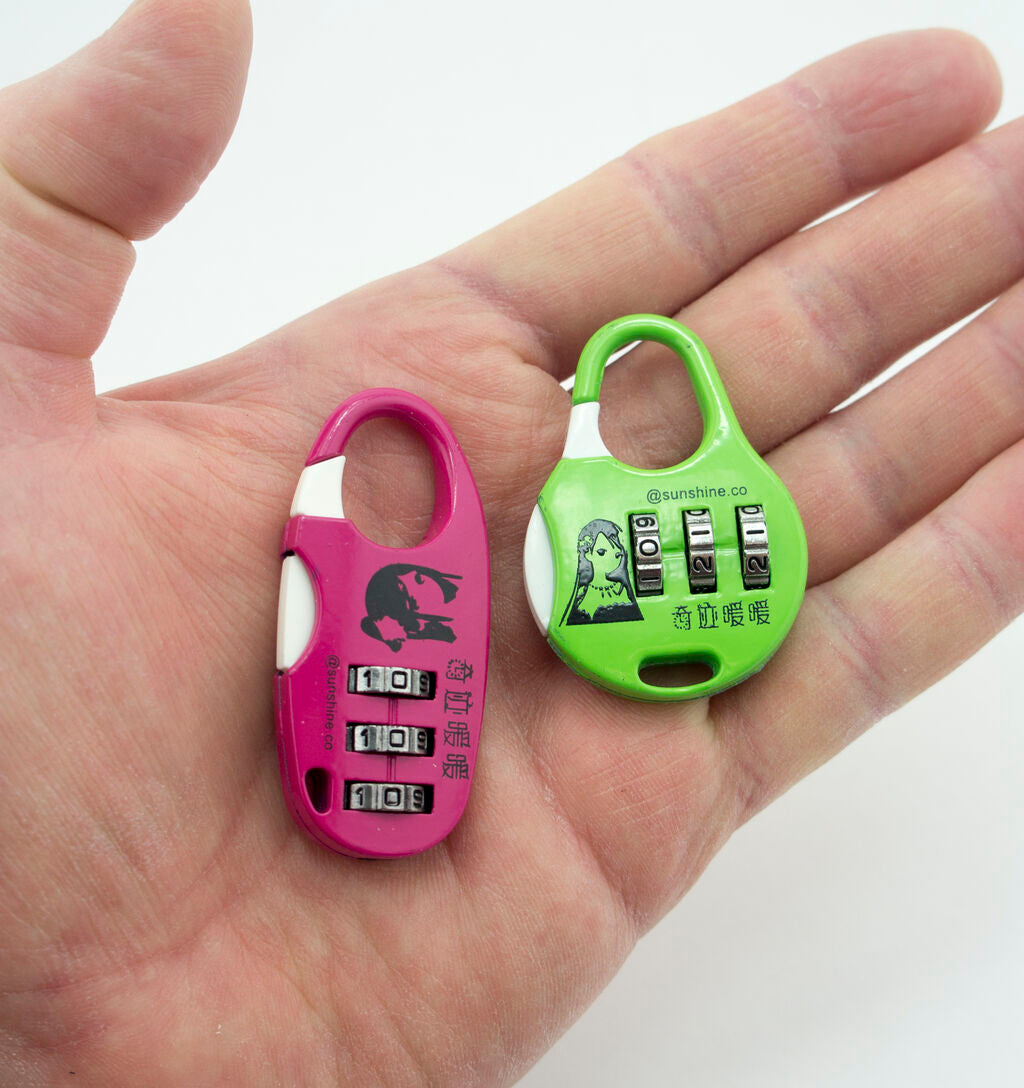 Set of 2 Princess 3 Digit Combination Padlocks for Your School, Home, Locker, Bag, Diary