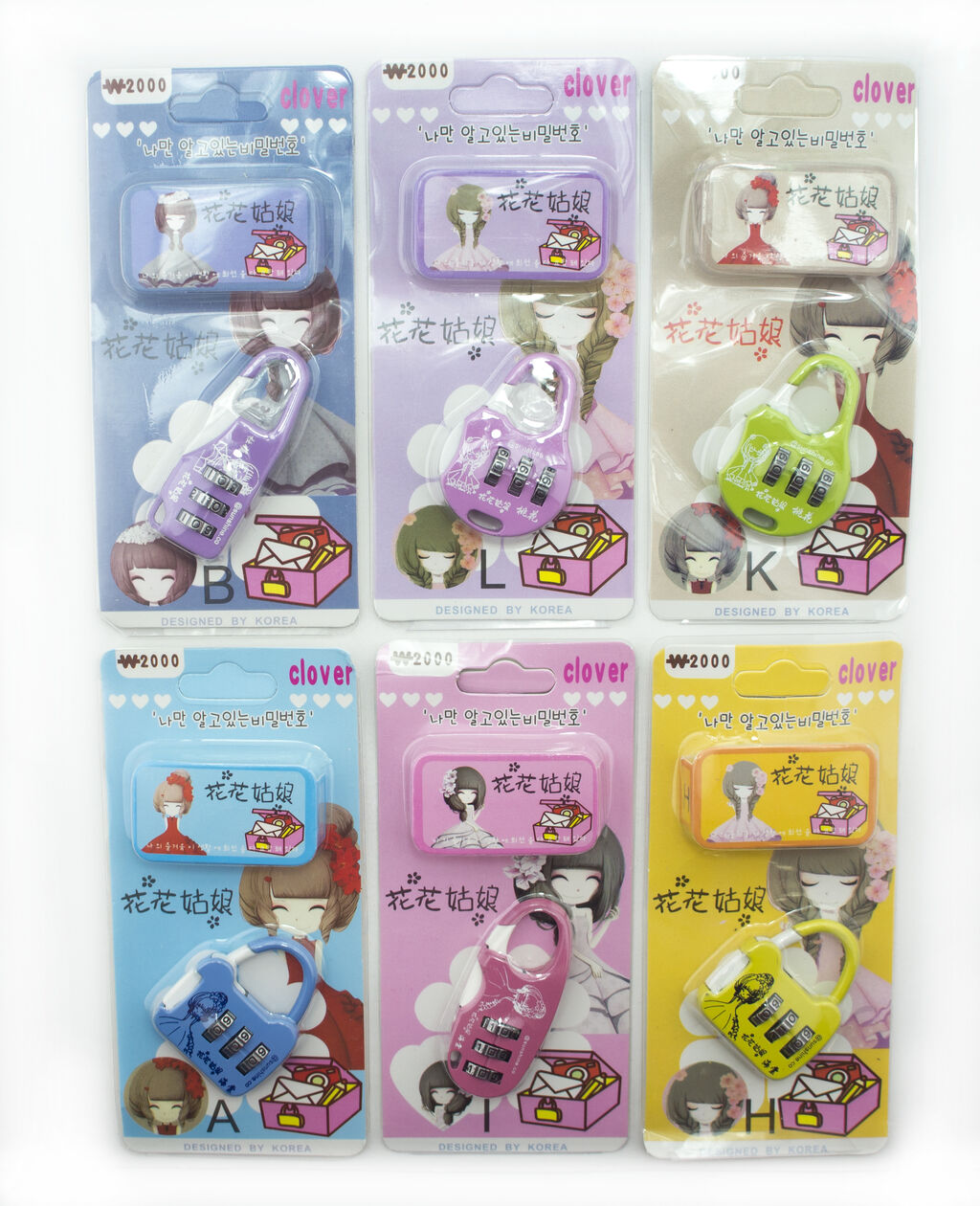 Set of 2 Clover 3 Digit Combination Padlocks for Your School, Home, Locker, Bag, Diary