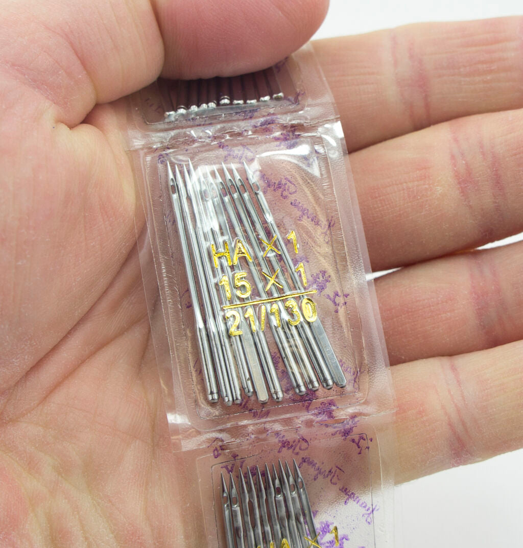 Display of sewing machine needle sleeves in pack