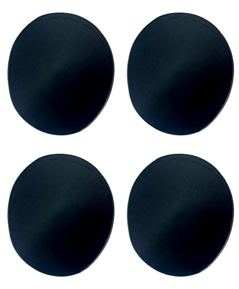 Two pairs of black round replacement bra pads, 13cm diameter.