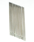 Pack of 30 long steel sewing needles, 3.5 inches in length.