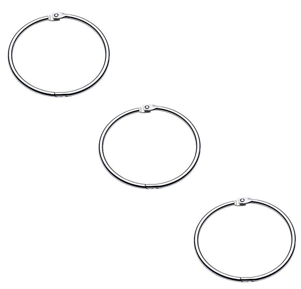 Three 3-inch hinged binding O rings displayed together.