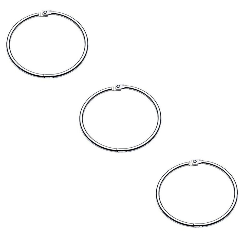 Three 3-inch hinged binding O rings displayed together.