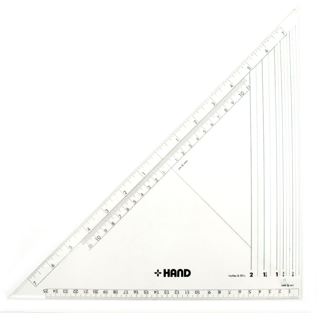 Combination graders set square measuring 25 cm x 14 inches.