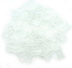 Large clear plastic U-shape garment shirt clips in a pack.