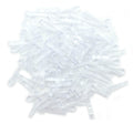 Pack of 1000 clear plastic shirt clips in a transparent container.