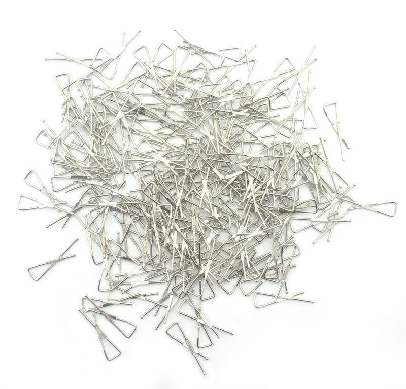 Pack of 500 professional metal garment shirt cross clips.