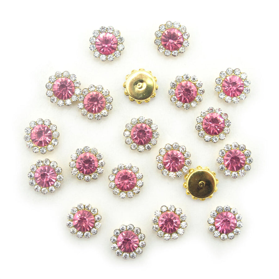 Tone Round Glass Crystal Sew On Embellishments