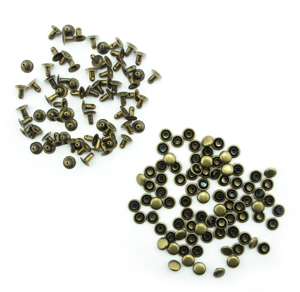 Pack of vintage gold tone 2 part press studs for garments.
