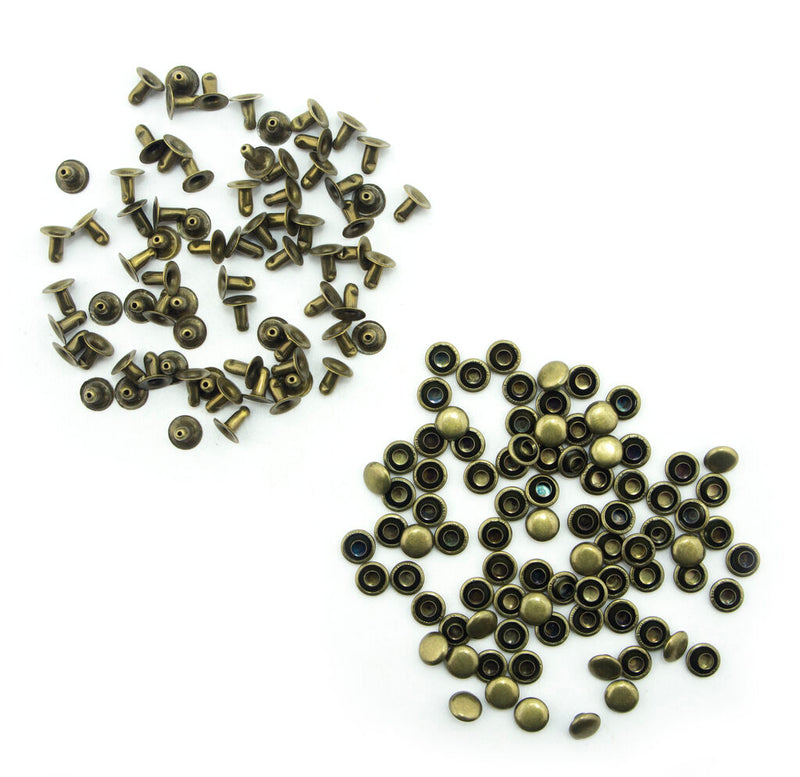 Pack of vintage gold tone 2 part press studs for garments.