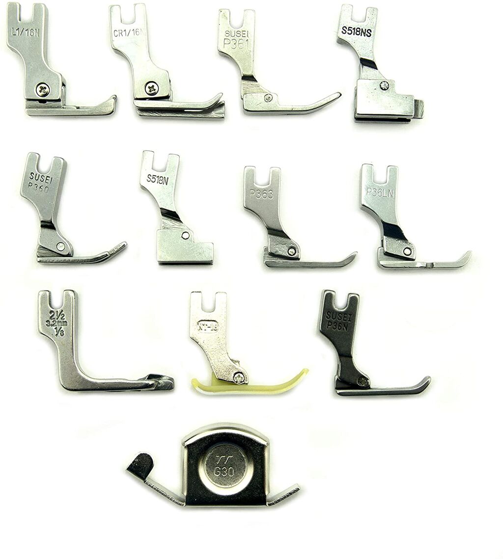 Close-up of sewing feet included in the pack