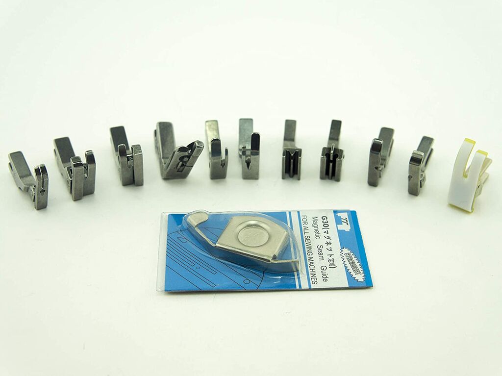 Variety of sewing feet for different techniques