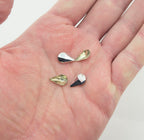 Golden Champagne Crystal Glass Teardrop Sew On Embellishments with Silver-Grey Tone Backing - 8 x 13mm - Pack of 50