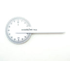 Measuring wheel in use for tailoring armhole measurements.