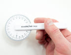 Close-up of the measuring wheel's 20cm circumference.