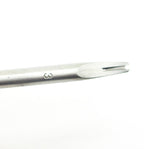 Beveler tool demonstrating edge grooving on leather