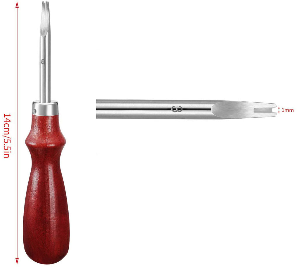 Close-up of the 1.0 mm steel shaft of the beveling tool
