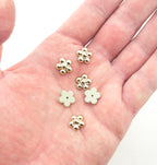 Flower Gold Tone Trims Embellishments with Pin Fix - 10 mm Diameter - Pack of 30