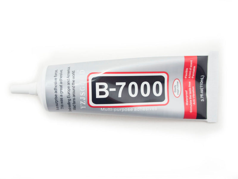 B-7000 transparent glue bottle with 110 mL capacity.