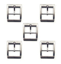 Set of 4 square metal buckles in gunmetal tone, displayed on a white background.