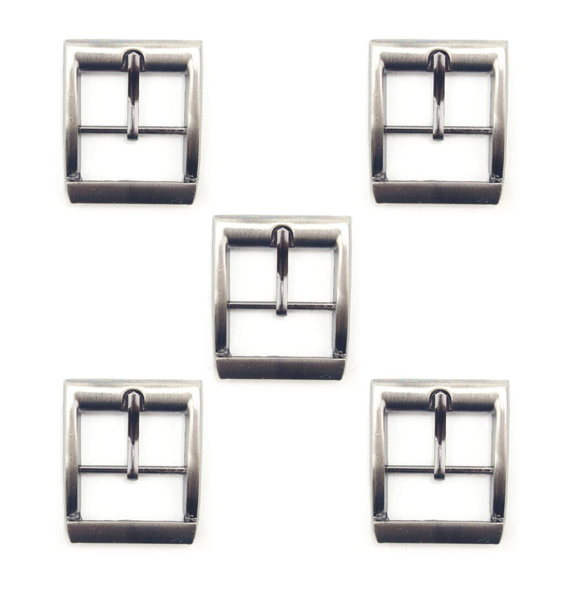 Set of 4 square metal buckles in gunmetal tone, displayed on a white background.